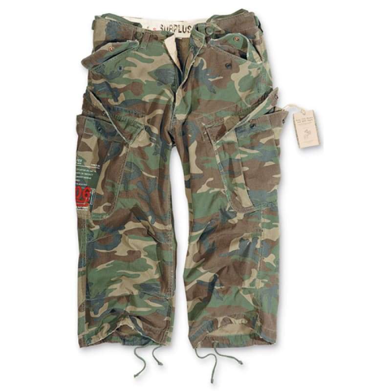 Aircombat - Vintage 3/4 Shorts, woodland camo set forfra