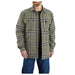 Carhartt-flannel-sherpa-lined-skjortejakke-grøn-lukket-front